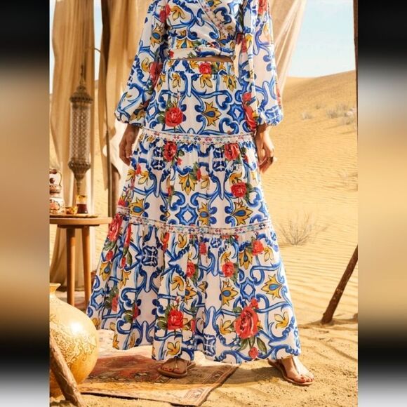 Colorful Patterned Long Dress - Picture 2 of 6